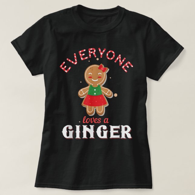 Camiseta Cute Gingerbread Girl Christmas Design (Frente do Design)
