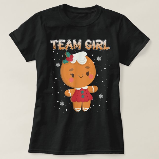 Camiseta Cute Gingerbread Team Girl Design (Frente do Design)
