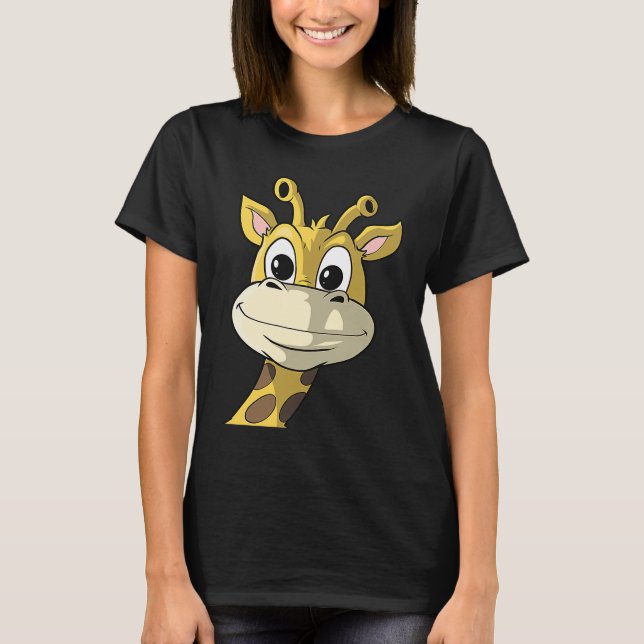Camiseta Cute Giraffe Animal Face Africa Zoo Safari  1 (Frente)