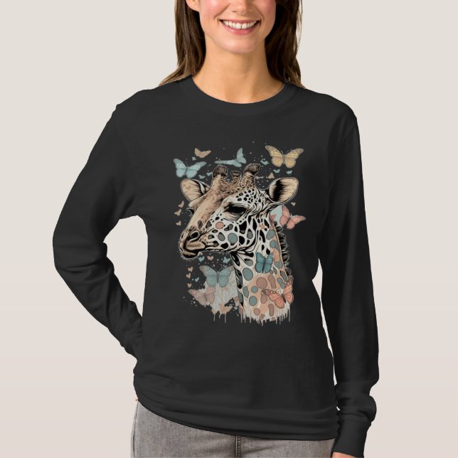 Camiseta Cute Giraffe Men Women Kids (Frente)
