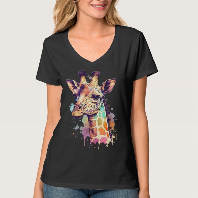 Camiseta Cute Giraffe Men Women Kids (Frente)