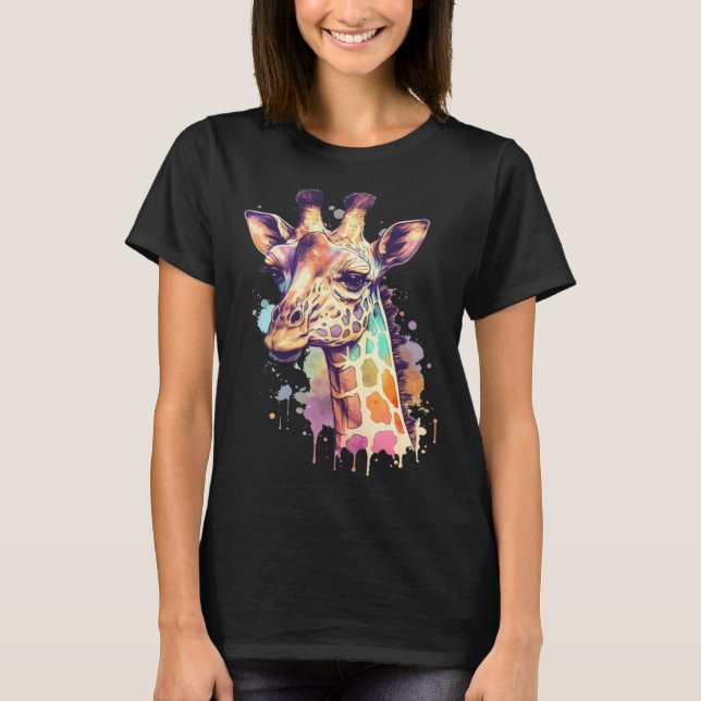 Camiseta Cute Giraffe Men Women Kids (Frente)