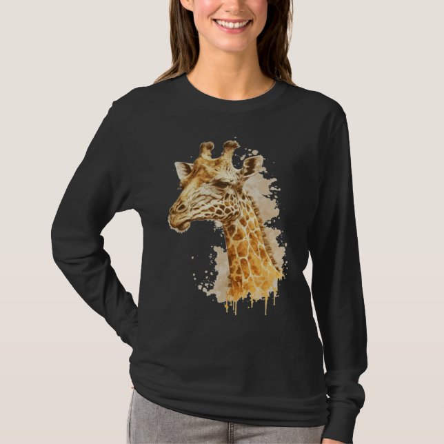 Camiseta Cute Giraffe Men Women Kids  1 (Frente)