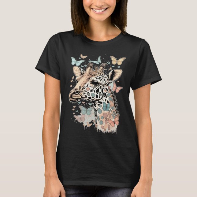 Camiseta Cute Giraffe Men Women Kids 2 (Frente)