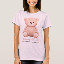 Camiseta Cute Girl Orange Teddy Bear Mommy To BeBaby Shower