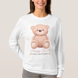 Camiseta Cute Girl Orange Teddy Bear Mommy To BeBaby Shower