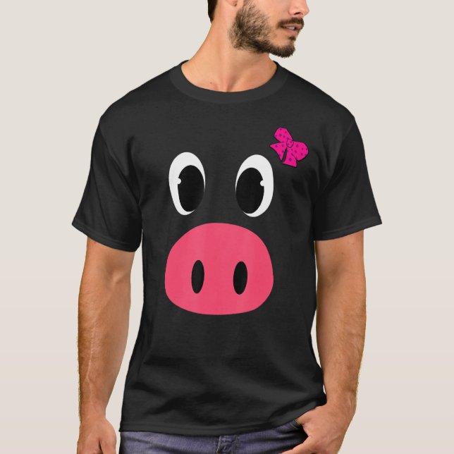 Camiseta Cute Girls Pig Costume  Halloween Costume Pig (Frente)