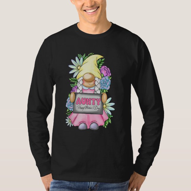 Camiseta Cute Gnome Aunty Happy Mother s Day For Mom Gnomie (Frente)