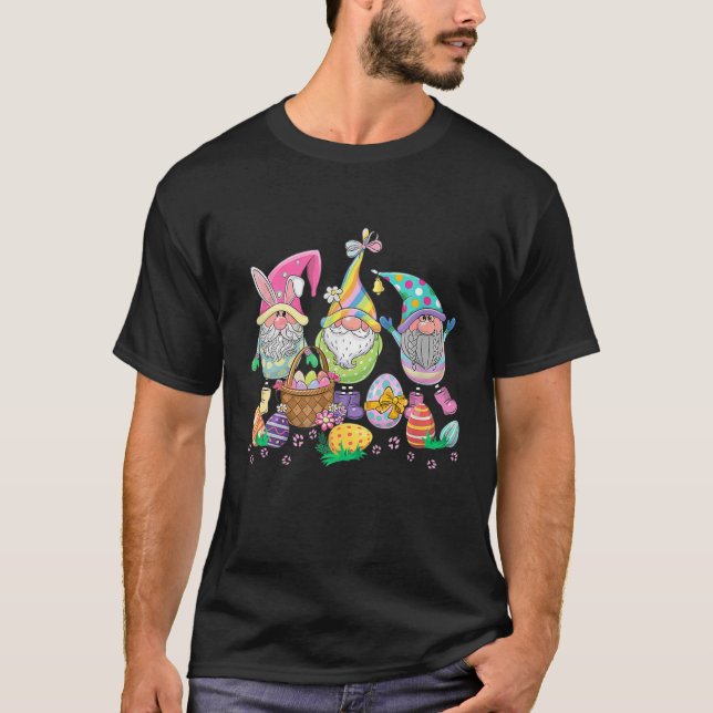 Camiseta Cute Gnome Easter Day Bunny Egg Spring Mens Womens (Frente)