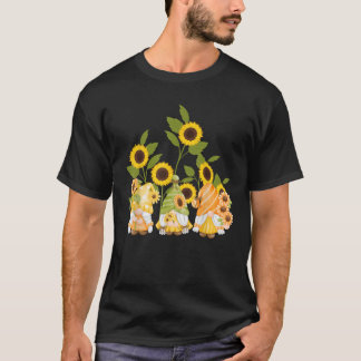 Camiseta cute gnomes sunflower garden Women s Summer