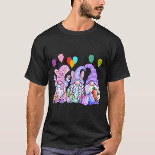 Camiseta Cute Gnomos Ovos de Páscoa Balões Gnome Engraçado