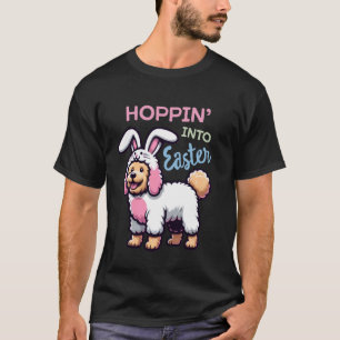 Camiseta Cute Golden Doodle Hoppinu2019 No Coelho De Páscoa