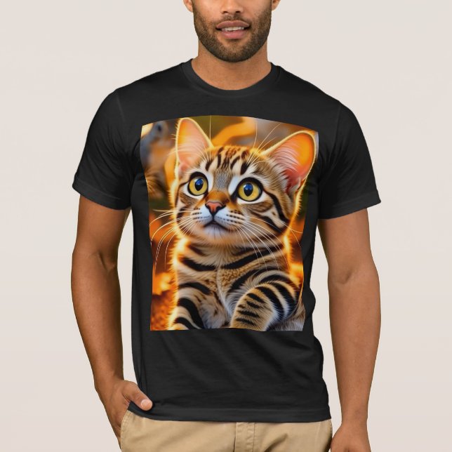 Camiseta Cute Golden Tabby Kitten – Cozy Autumn Cat Illustr (Frente)