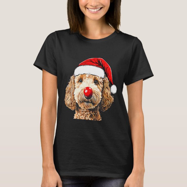 Camiseta Cute Goldendoodle Dogs Christmas Santa Golden Dood (Frente)