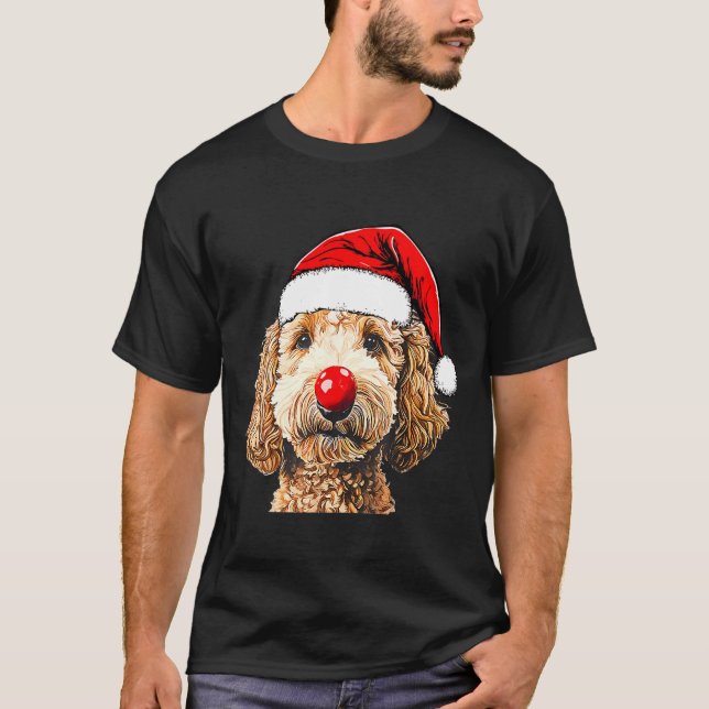 Camiseta Cute Goldendoodle Dogs Christmas Santa Golden Dood (Frente)