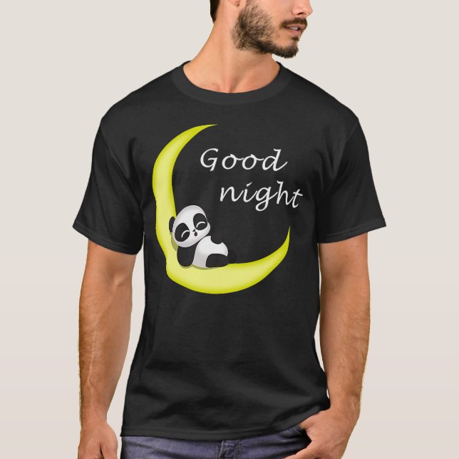 Camiseta Cute Good Night Panda Baby Bear Love Sleeping on M (Frente)