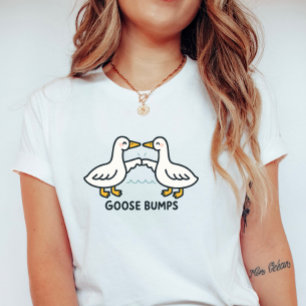 Camiseta Cute Goose Bumps; Brincadeira de Ganso Cartoon Div