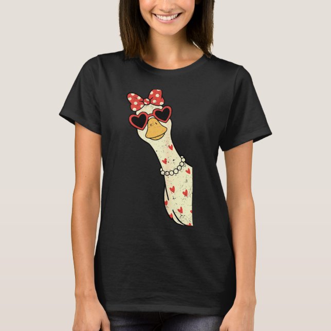 Camiseta Cute Goose Xoxo Be Mine Happy Valentine's Day Wome (Frente)
