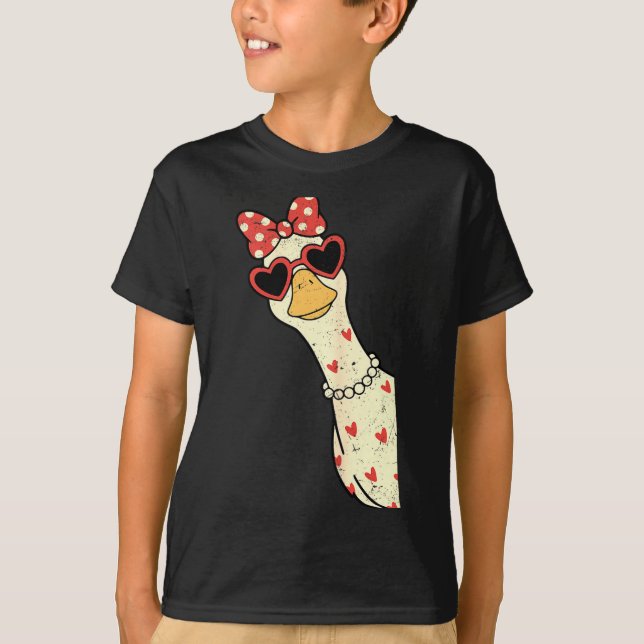 Camiseta Cute Goose Xoxo Be Mine Happy Valentine's Day Wome (Frente)