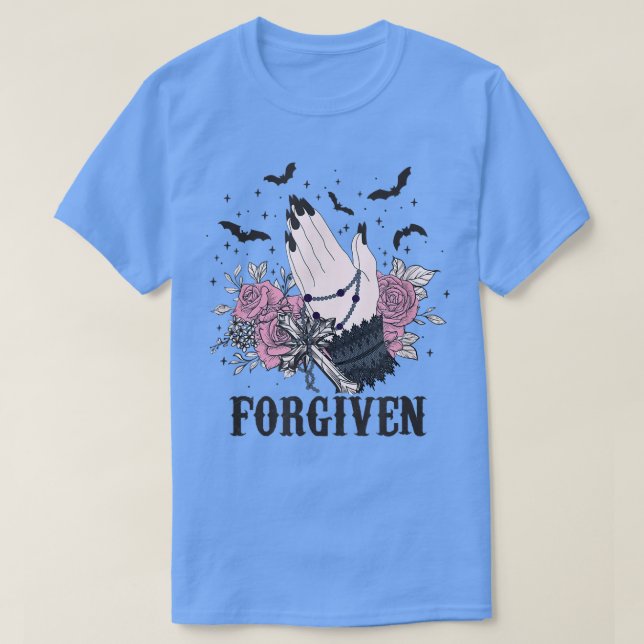 Camiseta Cute Goth Halloween Costume Hand Forgiven Goth EMO (Frente do Design)