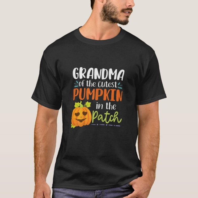 Camiseta Cute Grandma Of The Cutest Pumpkin In The Patch Ha (Frente)