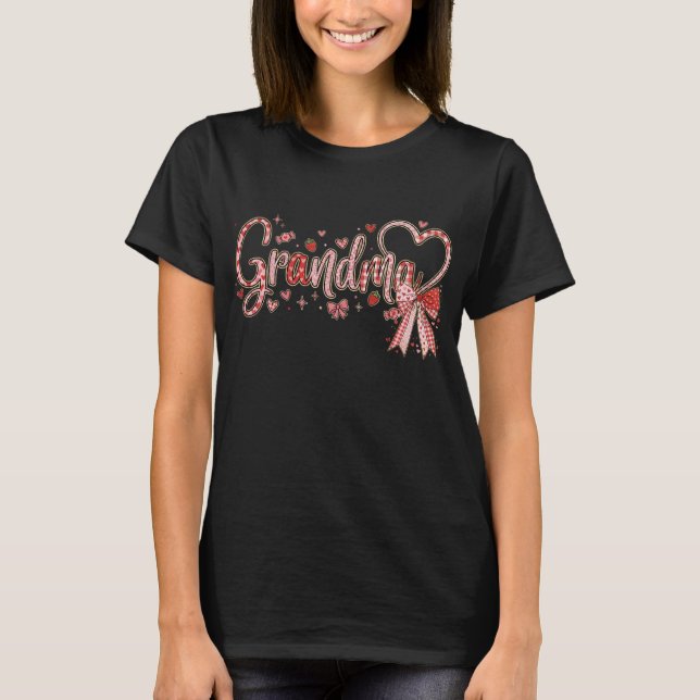 Camiseta Cute Grandma with a bow T-Shirt (Frente)