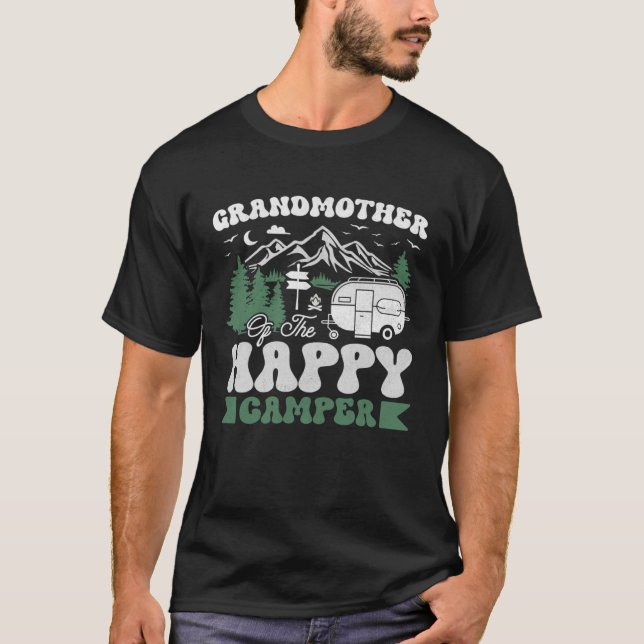 Camiseta Cute Grandmother Of The Happy Camper Camping Trip (Frente)