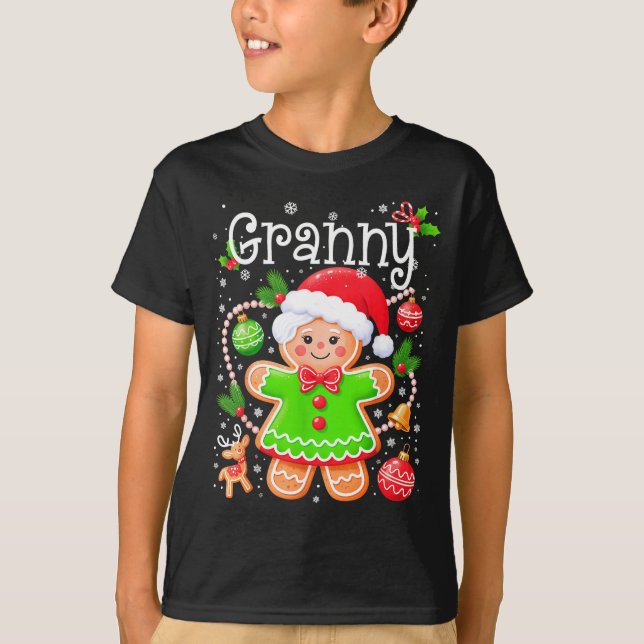 Camiseta Cute Granny Gingerbread Family Matching Christmas  (Frente)