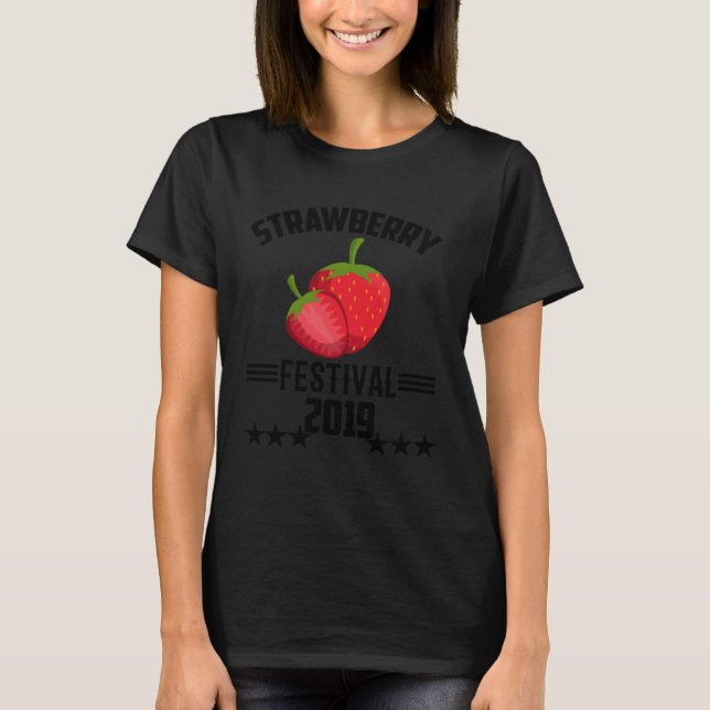 Camiseta Cute Graphic Tees  Strawberry Festival 2019 (Frente)