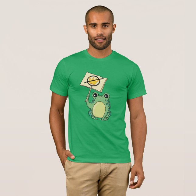 Camiseta Cute Green No Kings Frog T-shirt (Frente Completa)