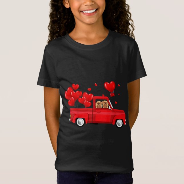 Camiseta Cute Griffon Bruxelas, Dirigindo Red Truck Love Va (Frente)