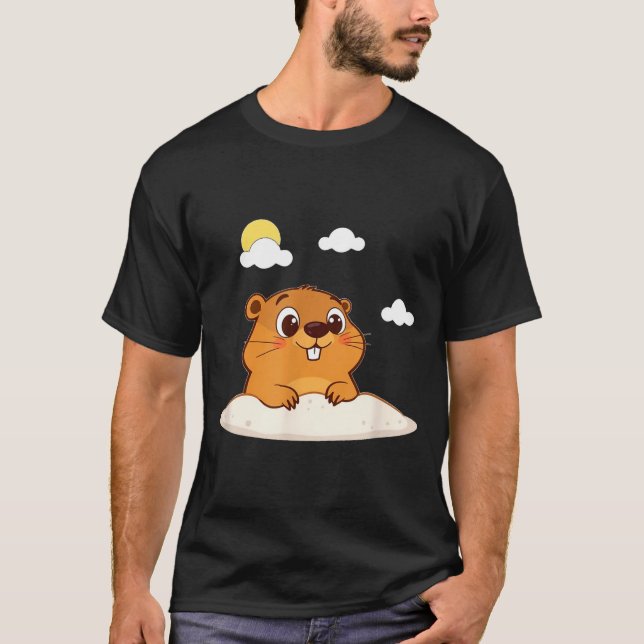 Camiseta Cute Groundhog On A Sunny Day  (Frente)
