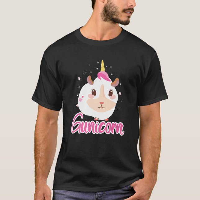 Camiseta Cute Guiné Pig Unicorn Gunicorn Guiné Proprietário (Frente)
