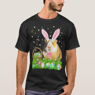 Camiseta Cute Guinea Pig Easter Day Bunny Egg  Mens Kids