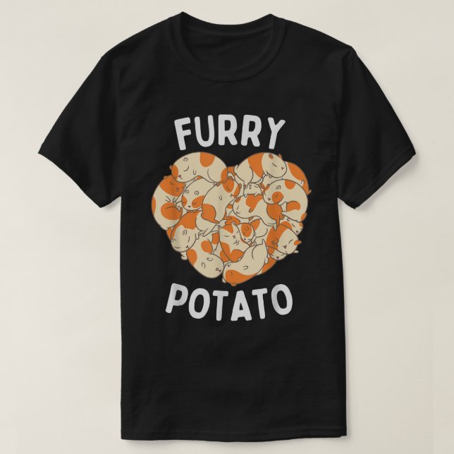 Camiseta Cute Guinea Pig Heart Furry Potato Lover 751  (Frente do Design)