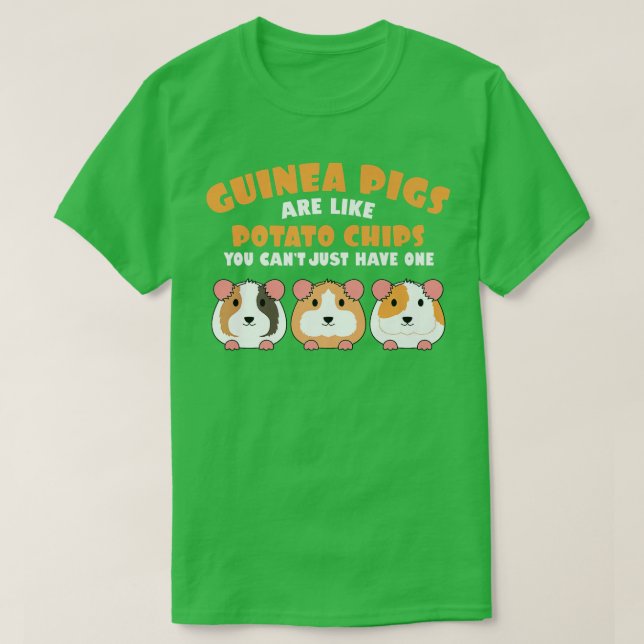 Camiseta Cute Guinea Pigs are Like Potato Chips Furry Potat (Frente do Design)