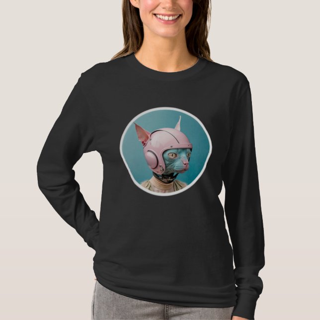 Camiseta Cute Hairless Cate Pop Pilot (Frente)
