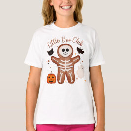 Camiseta Cute Halloween Gingerbread Esqueleto Little Boo 