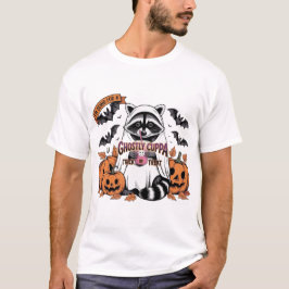 Camiseta Cute Halloween Raccoon Fantasmagórico