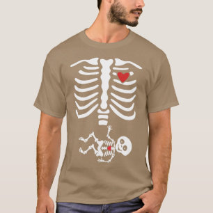 Camiseta Cute Halloween Skeleton Bone Pregnancy Announcemen