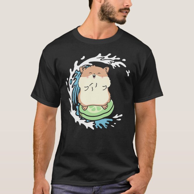 Camiseta Cute Hamster Surfer  Rodent Animals  Hamsters Owne (Frente)