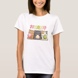 Camiseta Cute Hanami Dango Cat Trio