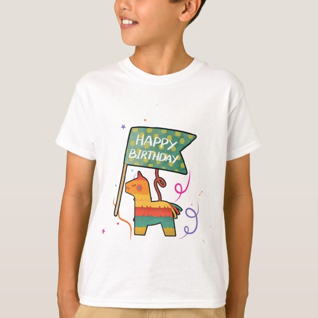 Camiseta Cute Hand-Drawn Birthday  (Frente)