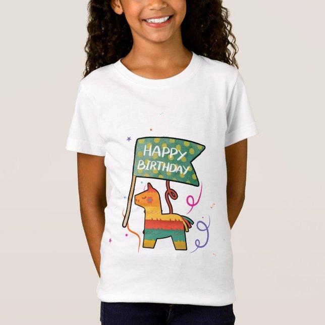 Camiseta Cute Hand-Drawn Birthday  (Frente)