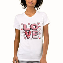 Cute Hand Drawn LOVE Typography with Hearts – Pink