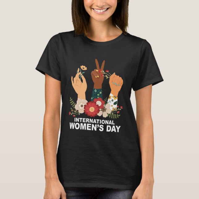 Camiseta Cute Hands International Womens Day 8 March Happy  (Frente)