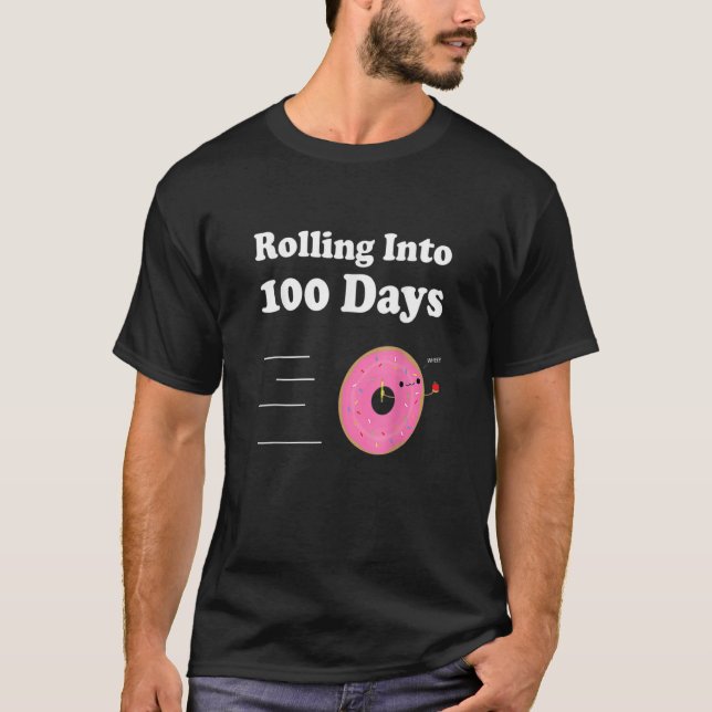 Camiseta Cute Happy 100th Day Of School Rolling Strawberry  (Frente)