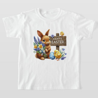 Camiseta Cute Happy Easter unisex kids bunny