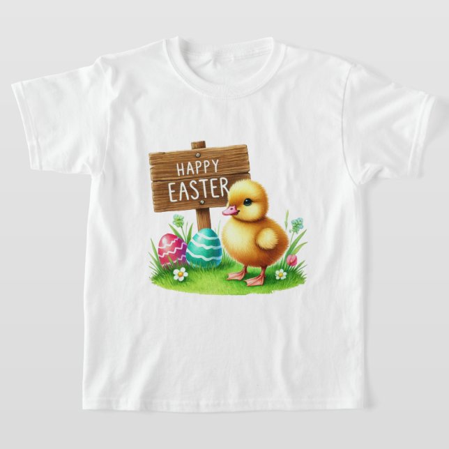 Camiseta Cute Happy Easter unisex kids chick (Postura )