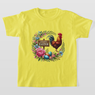 Camiseta Cute Happy Easter unisex kids rooster
